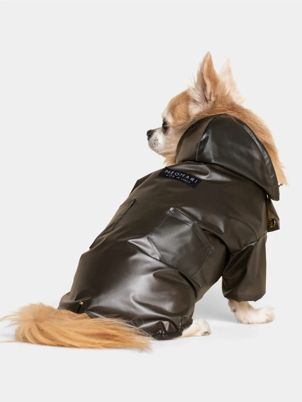 Memari Olive Waterproof Dog Raincoat with Hood